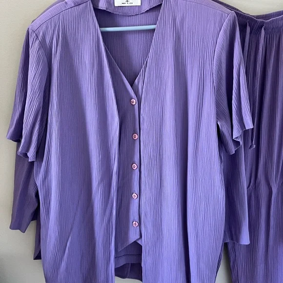 Alfred Dunner Three Piece Ensemble Purple Suit Set - Picture 4 of 5